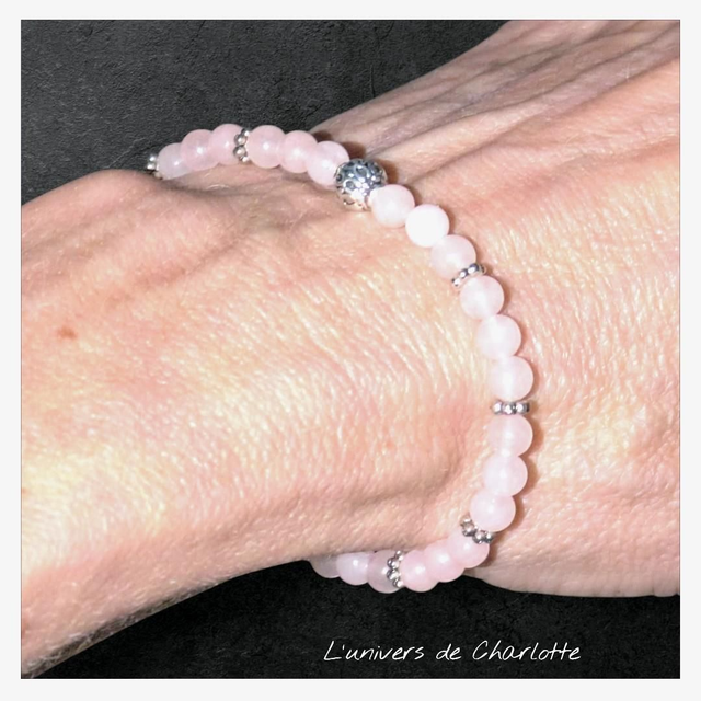 Bracelet "Quartz rose" 4mm BR-238