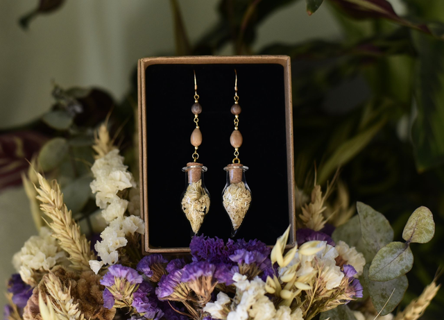 boucles d’oreilles fioles camomille