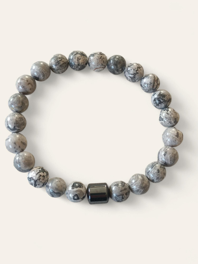 Bracelet Jaspe Gris