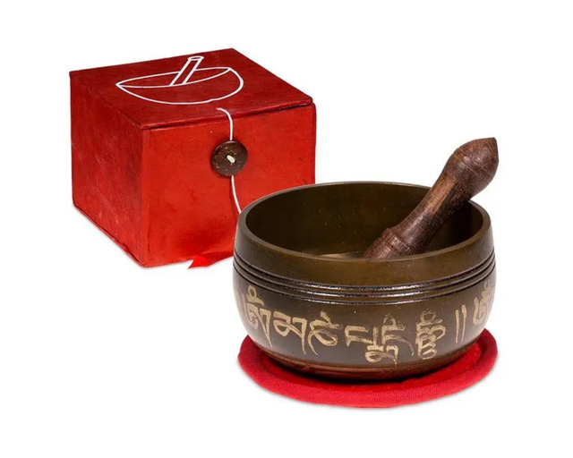 Bol chantant, set cadeau Om coffret rouge