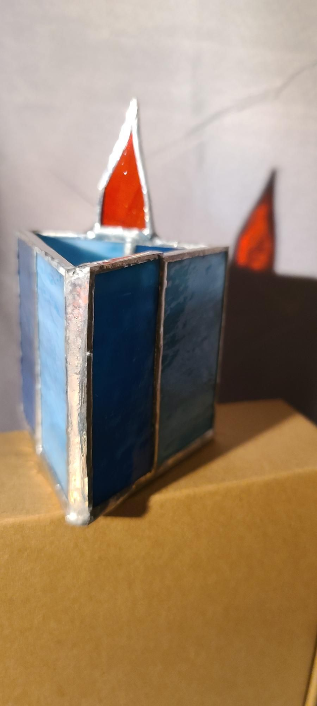 Bougeoir en verres et en Tiffany.  