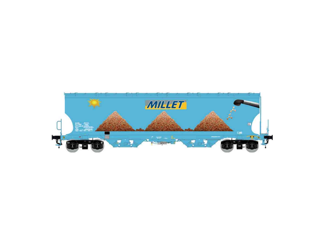wagon céréalier bleu clair MILLET LSM 30592 H0