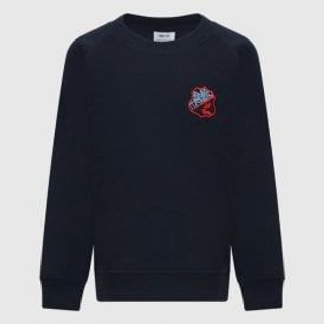 Navy Logo Round Neck Jumper