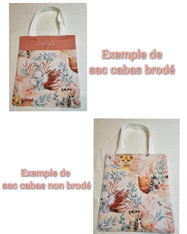 SAC CABAS, TISSUS AU CHOIX FILLE