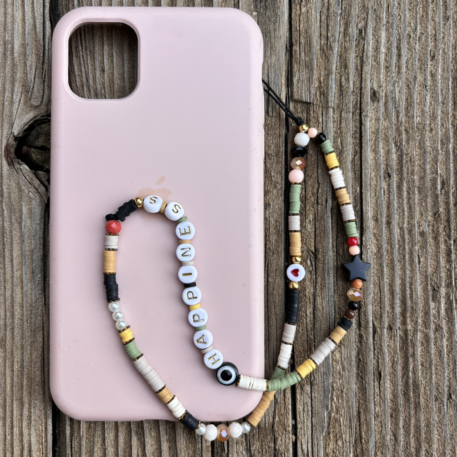 Grigri de téléphone Heishi Indies HAPPINESS - Taille M 