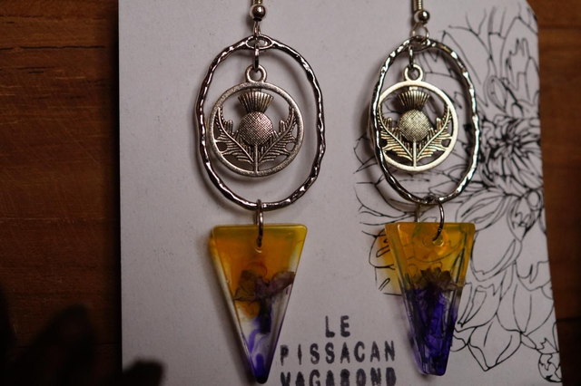 Boucles d'oreilles - Ecosse - Jaune