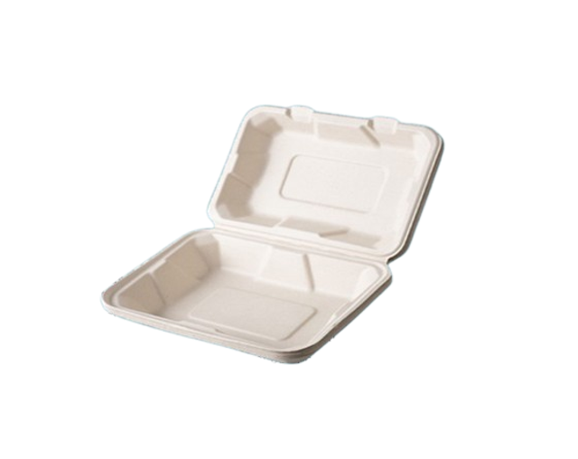 1000ml Bagasse Clamshell Lunch Box (BTC032) – Large &amp; Eco-Friendly