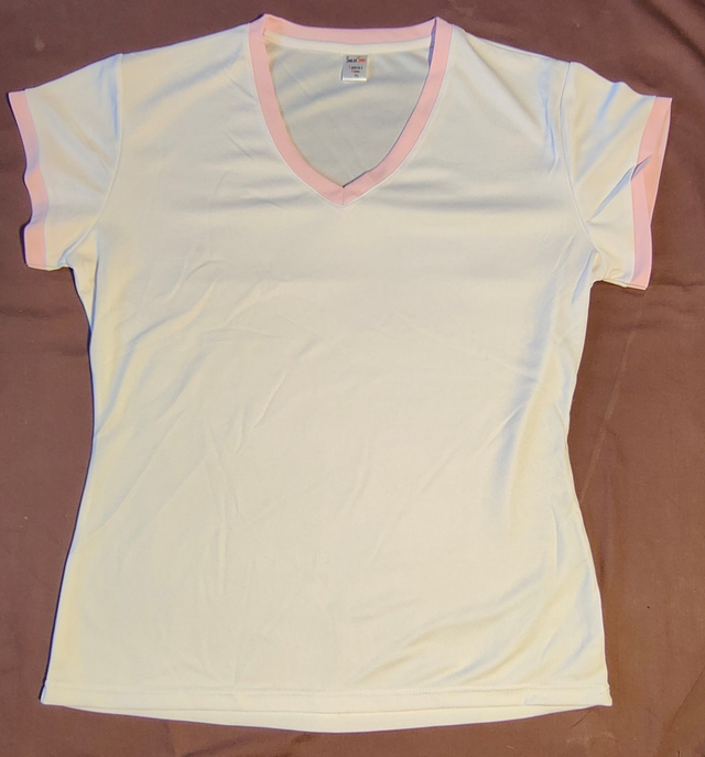 Tee shirt femme col rose taille XL