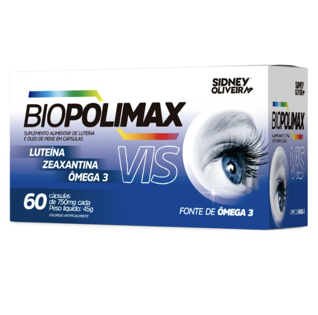 Biopolimax VIS   Suplemento à base de Luteína, Zeaxantina e Ômega 3 em cápsulas especialmente desenvolvido para saúde dos olhos.