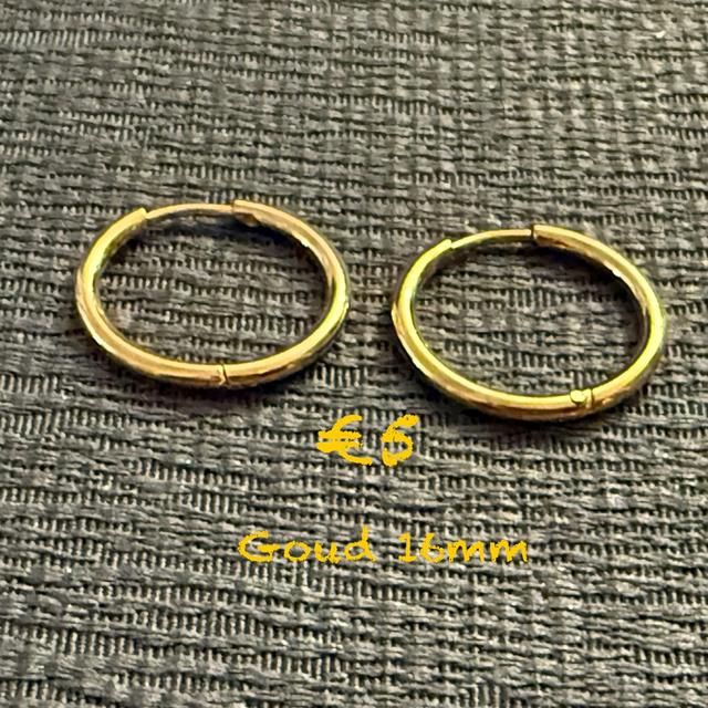 Oorbellen goud 16mm