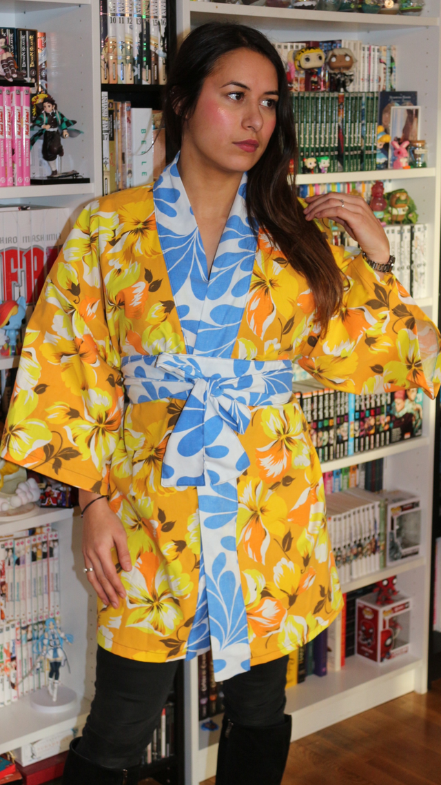 Kimono Unisexe Taille Unique &quot;Jaune Éclatant&quot;