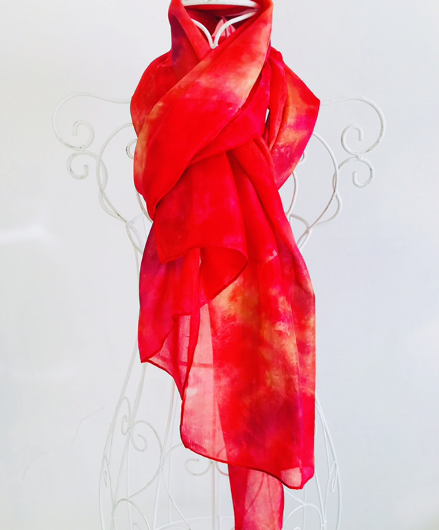 Écharpe en Pongé de Soie Blood of Christ Hébreux 9.12 Soie semi légère