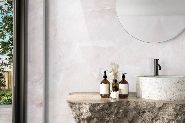 Wandpaneele wasserfest Ivory Onyx 123x280 Elfenbein