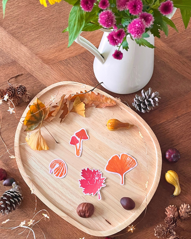 Lot de quatre stickers d'automne