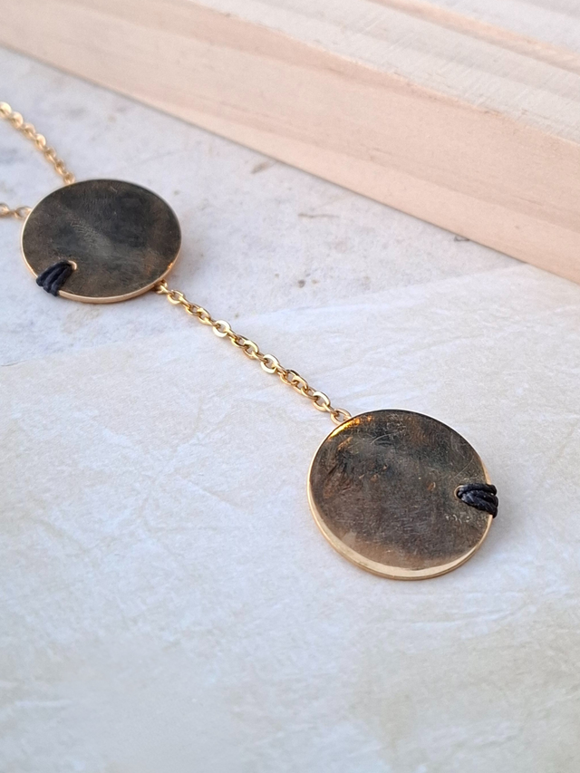 Collier double disque - Version Black