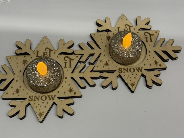 Handmade wooden tea light holder