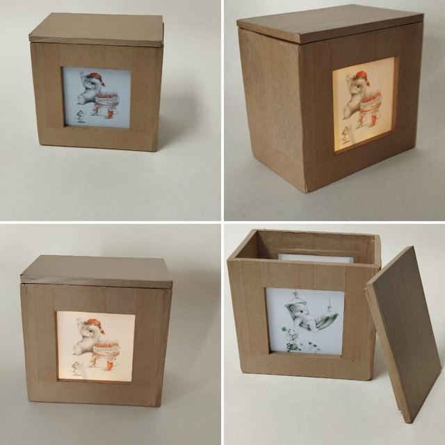 Veilleuse/boîte nounours à guirlande leds fournie 