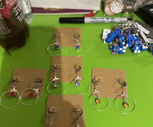 Coloured Gem Earrings (various colours)