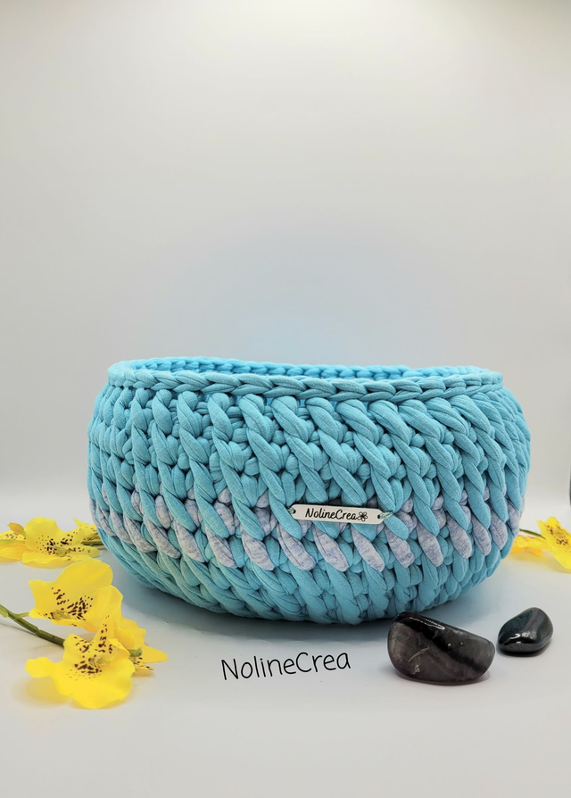 Panier rangement bleu, corbeille de rangement bleu