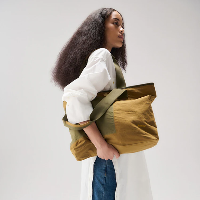 Barbour® Green 100% Cotton Mya Tote Bag