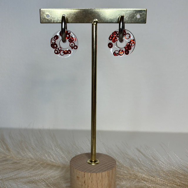 Pampilles paillettes rouge