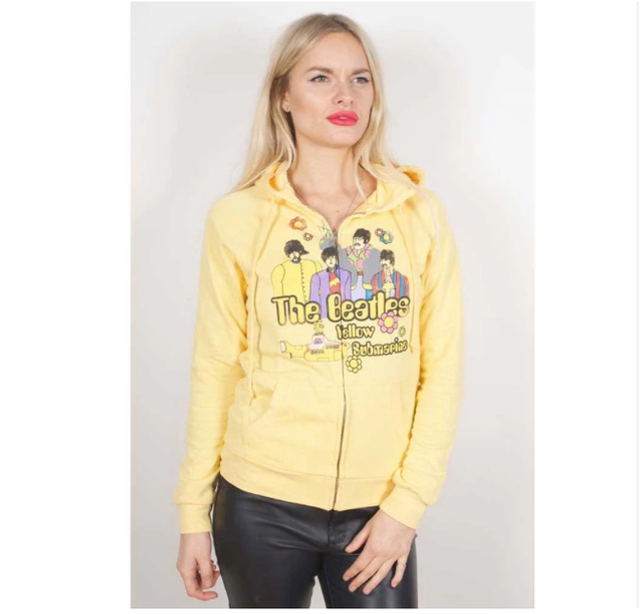 Beatles Yellow Submarine Ladies Zip Hoodie - Medium