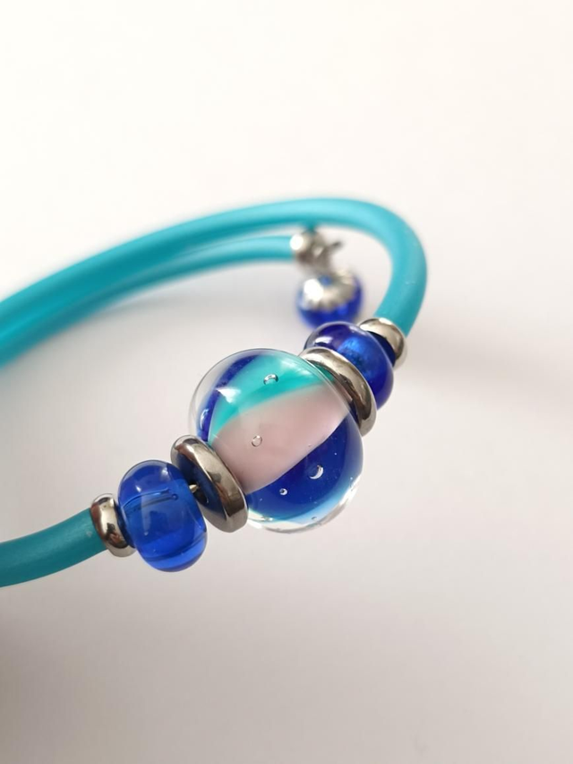 Bracelet Multicolore en verre filé au chalumeau 