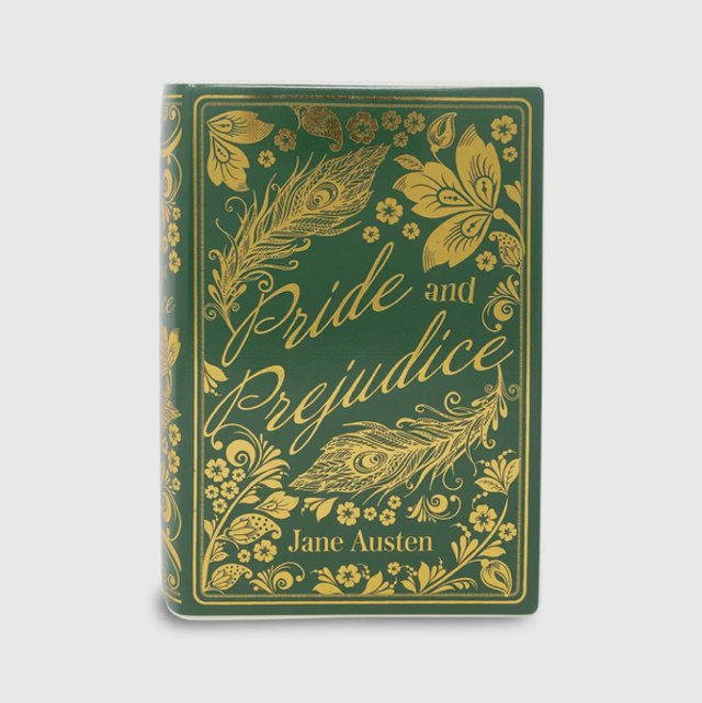 Pride and Prejudice Book Vase Green