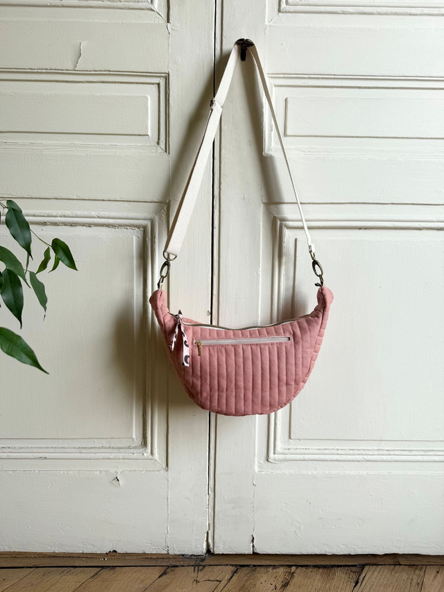 Sac Demi Lune matelassé - ROSE