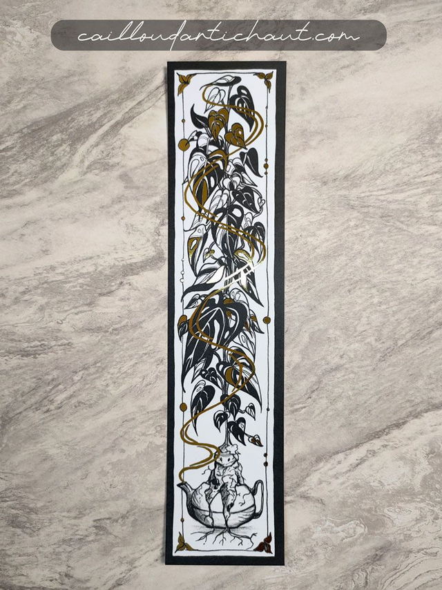 Mandragore feuillue - MARQUE-PAGES DORÉ 