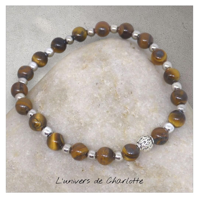 Bracelet "Oeil de tigre" 6mm BR-141