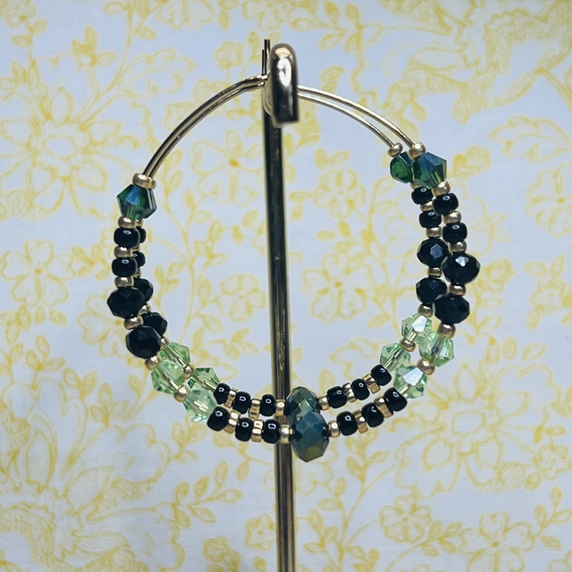 Boucles d’oreilles cristal vert 