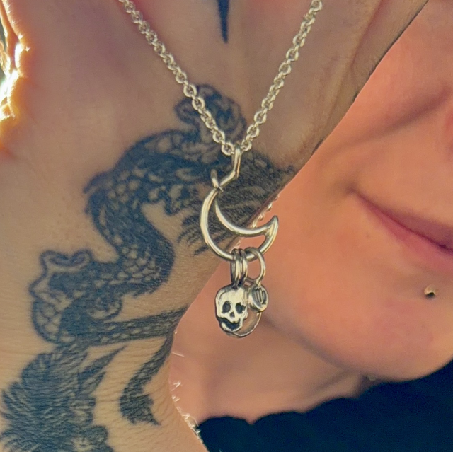 Crescent Moon Charm Keeper necklace