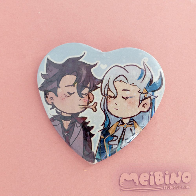 wriothesley x neuvillette kissu - pin serduszko 