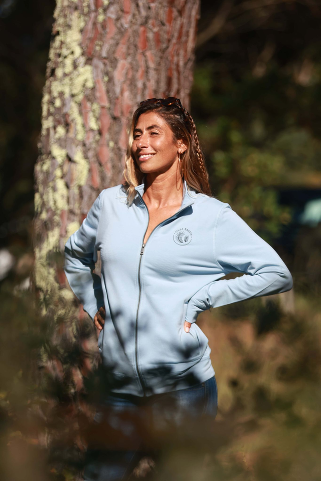 SWEAT-SHIRT ZIPPÉ SANS CAPUCHE - BLEU CLAIR