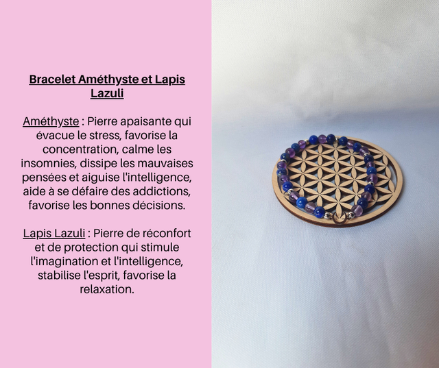 55- Bracelet Améthyste et Lapis Lazuli