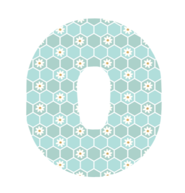 Daisies Blue Geo Sml Over patch G6