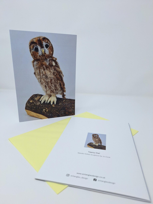 Tawny Owl blank greetings card, art card 