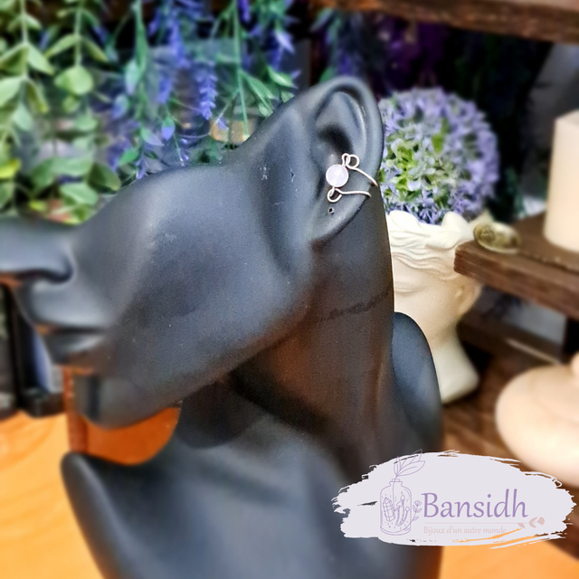 Faux piercing acier inoxydable et perles de pierres naturelles