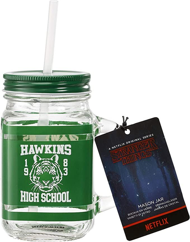 Stranger Things: Hawkins High Mason Jar with Straw