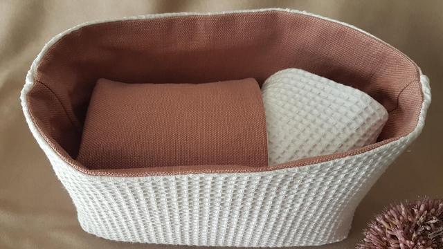 Trio de paniers nid d'abeilles blanc (2 modèles au choix)