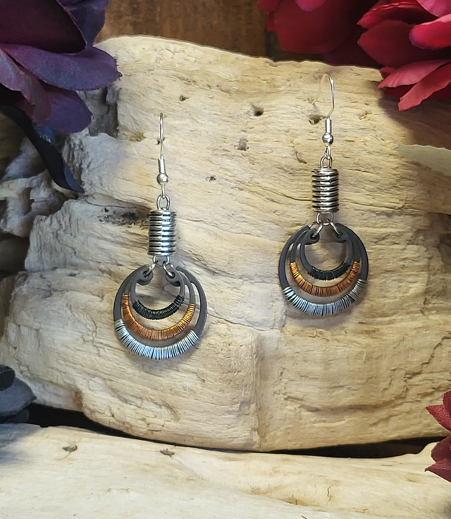 Boucles d&#039;Oreilles Néo Circlips &quot;Spirale d&#039;Acier&quot;