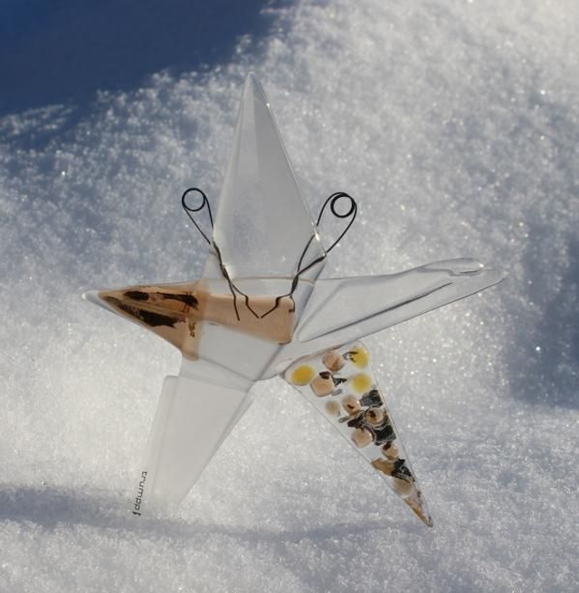 o11 Glas-Stern mit Mosaik Dekor o/ 15,5 cm