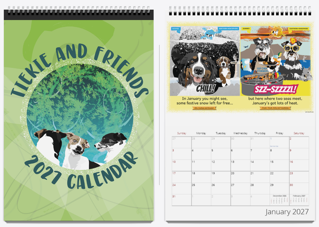 A3 Tiekie and Friends 2027 Calendar