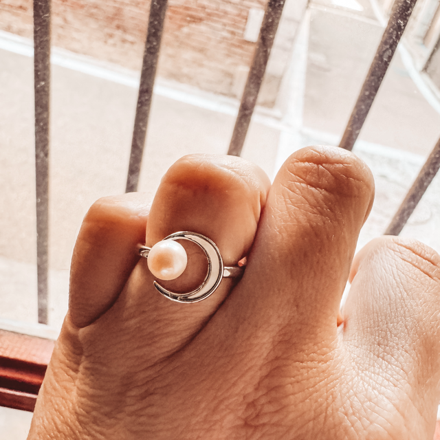 Bague perle &amp; lune 🌑 