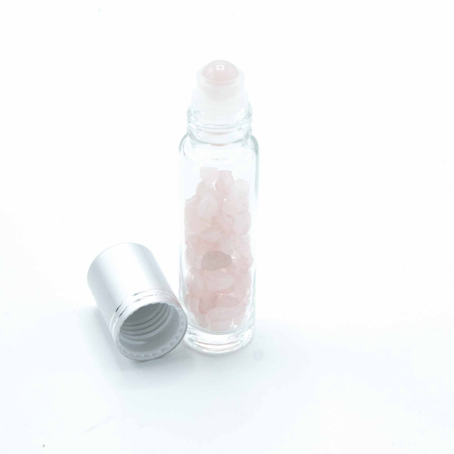Gemstone Essential Oil Roller Bottle - Rose Quartz