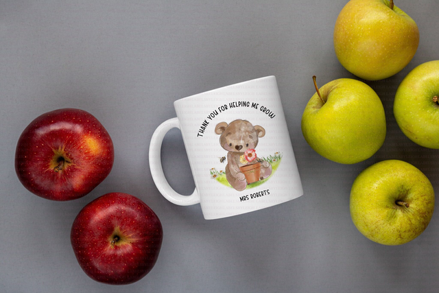 Personalised Cute teddy Teacher Mug
