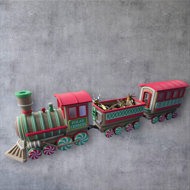 Train de pain d'épices de Noël illuminé