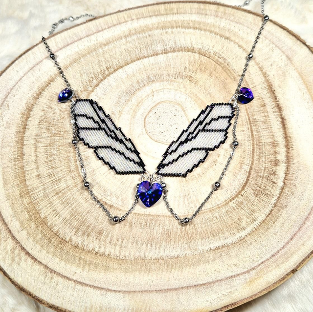Collier ailes de fée holographique 