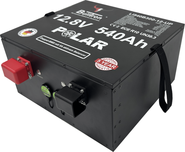 540Ah BullTron Polar LiFePO4 12.8V Akku mit Smart Doppel-BMS, Bluetooth App und Heizung - 0% MwSt.